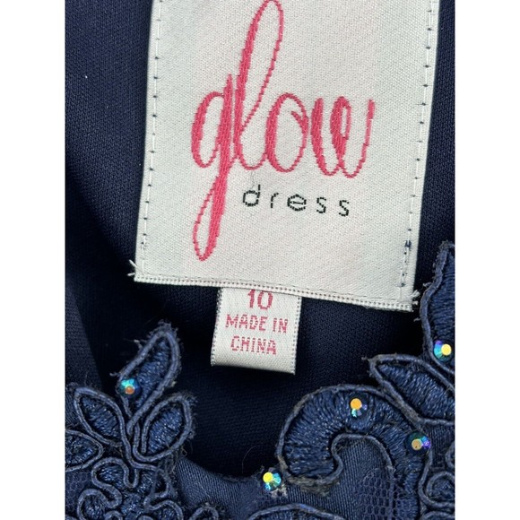 NWT Glow Blue Off the Shoulder Lace Sequin Gown Dress Size 10 Corset Train - Picture 9 of 9